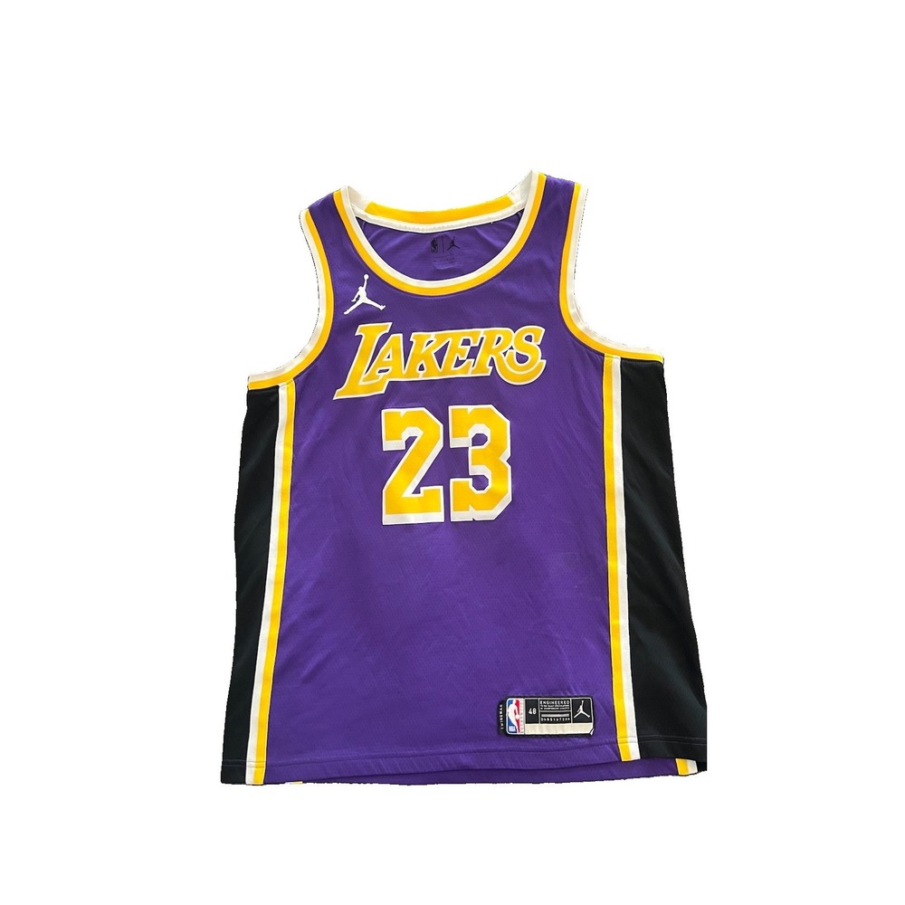Jordan Los Angeles Lakers LeBron James #23 NBA Basketball Jersey Purple 48 L